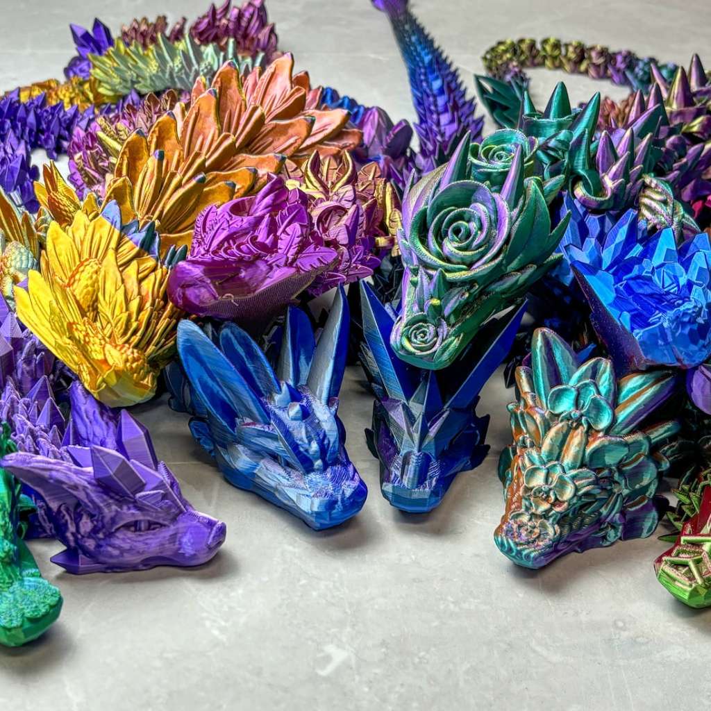 Dragon XXL - plus de 40 couleurs - Jouet fidget flexible - Décoration - Jouet de bureau fidget