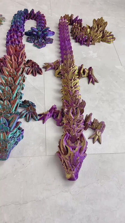 Dragon XXL - plus de 40 couleurs - Jouet fidget flexible - Décoration - Jouet de bureau fidget